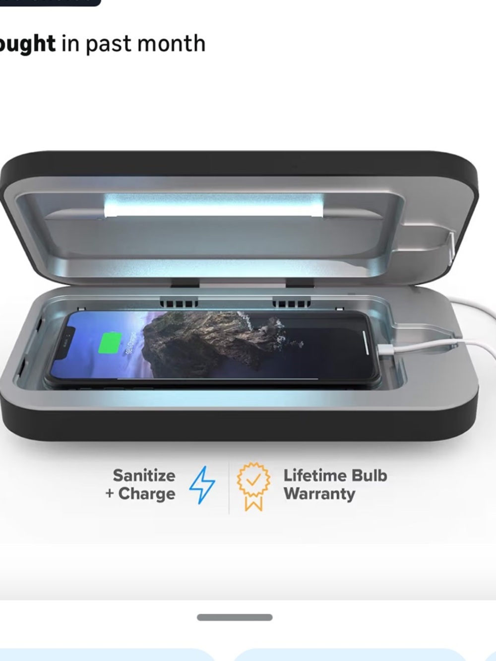 UV Cell Phone Sanitizer & Charger - Black